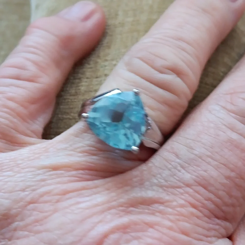 Synthetic Blue Silver Ring